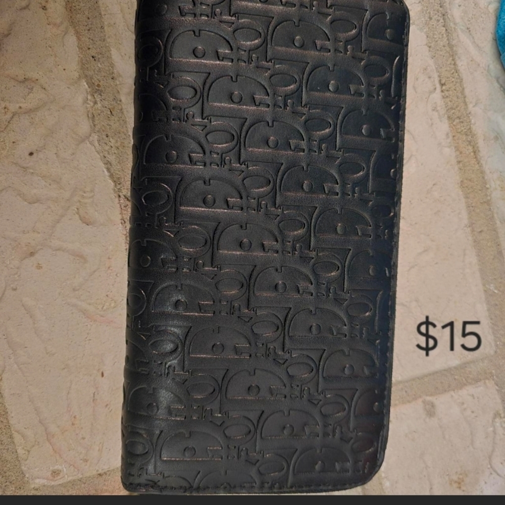 Dior Black Embossed Wallet